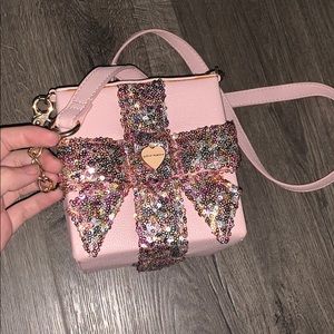 Betsy Johnson Pink Gift Box Crossbody Purse